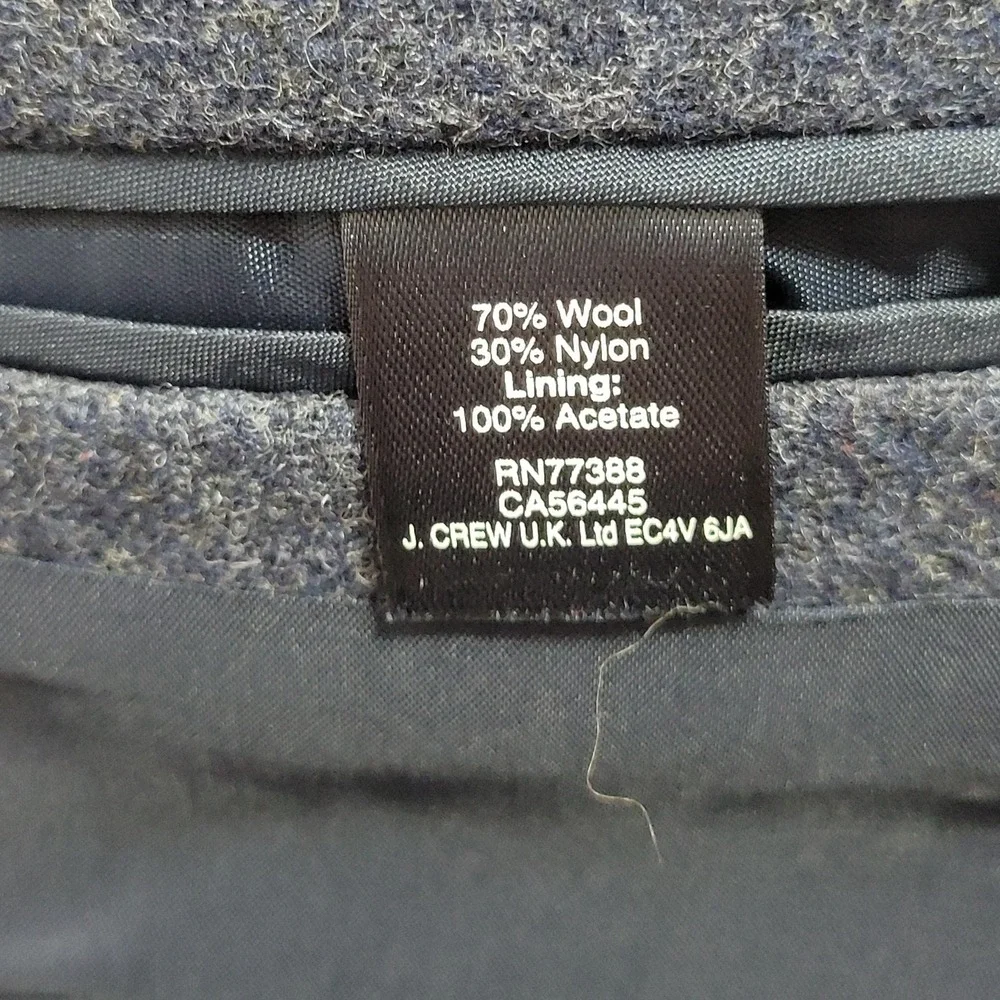 J.Crew‎ Men's Tweed Sport Coat Blazer Two Button Twill Navy Wool Blend 44R